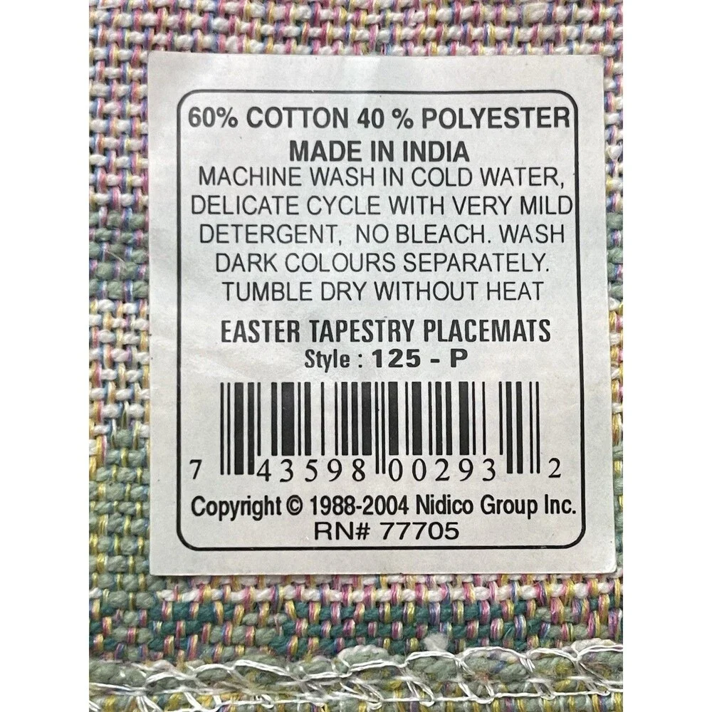 Set of 6 Tapestry Placemats Easter Bunny Garden 18